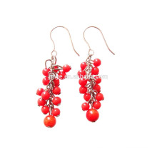 Fashion Red Coral Beaded Boho Earring